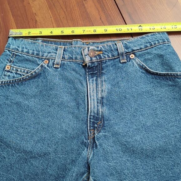 Levi’s Vintage 90’s Orange Tab High Rise Frayed Hem Cut Off Denim Shorts Sz 11 - Picture 8 of 11